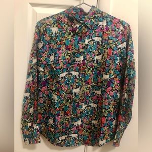 Silk floral J. Crew Collection button-down blouse